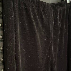 Dressbarn Collection Black Sparkle Palazzo Pants (Size L)